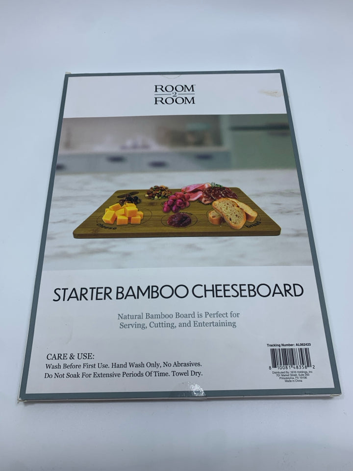NIB STARTER BAMBOO CHEESE BOARD.