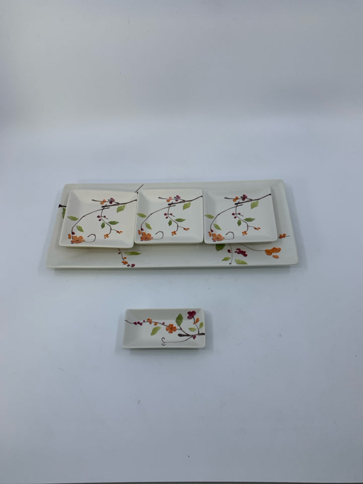 5 PC AKINA FLORAL JAPANESE SUSHI SET.