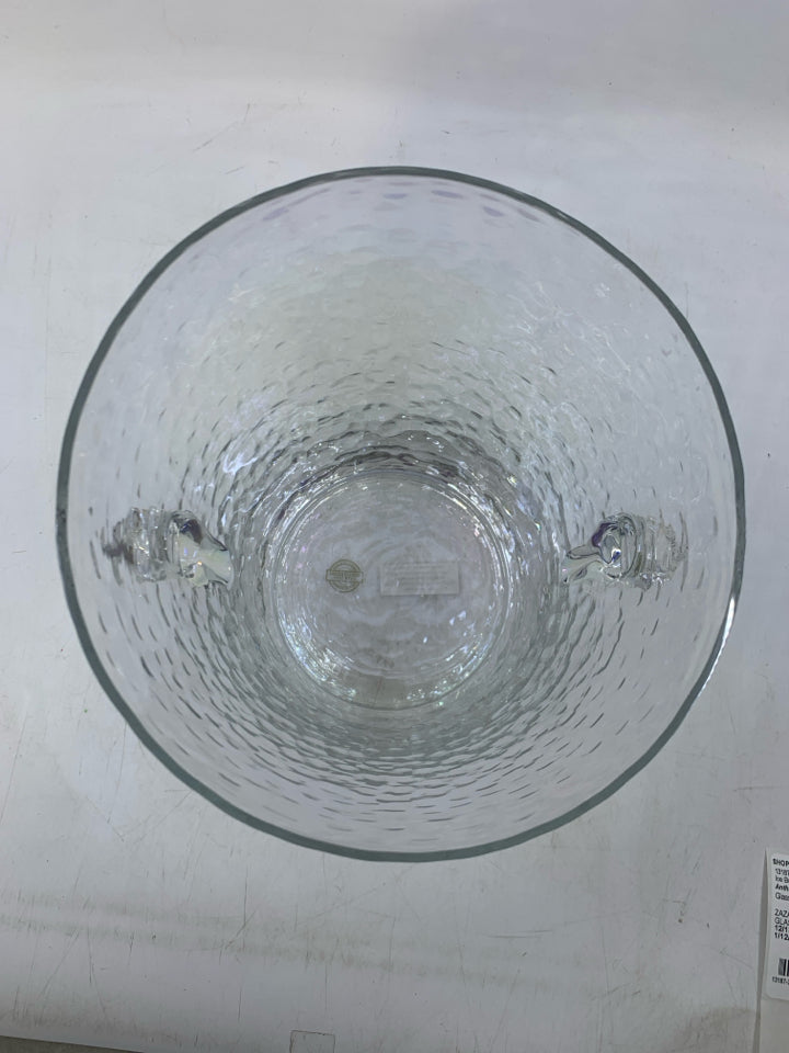 ZAZA IRIDESCENT GLASS ICE BUCKET.