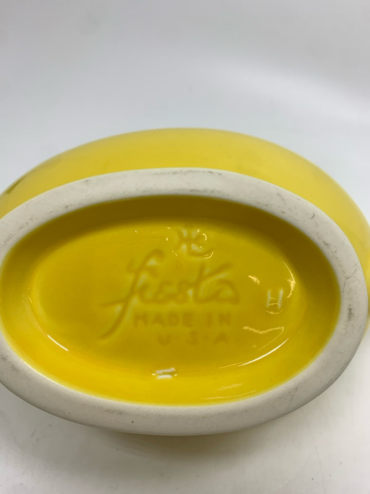 YELLOW FIESTA WARE GRAVY BOAT.