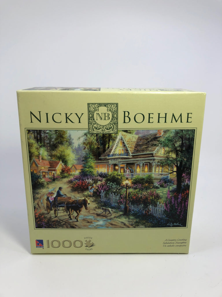 NIB NICKY BOEHME A COUNTRY GREETING PUZZLE.