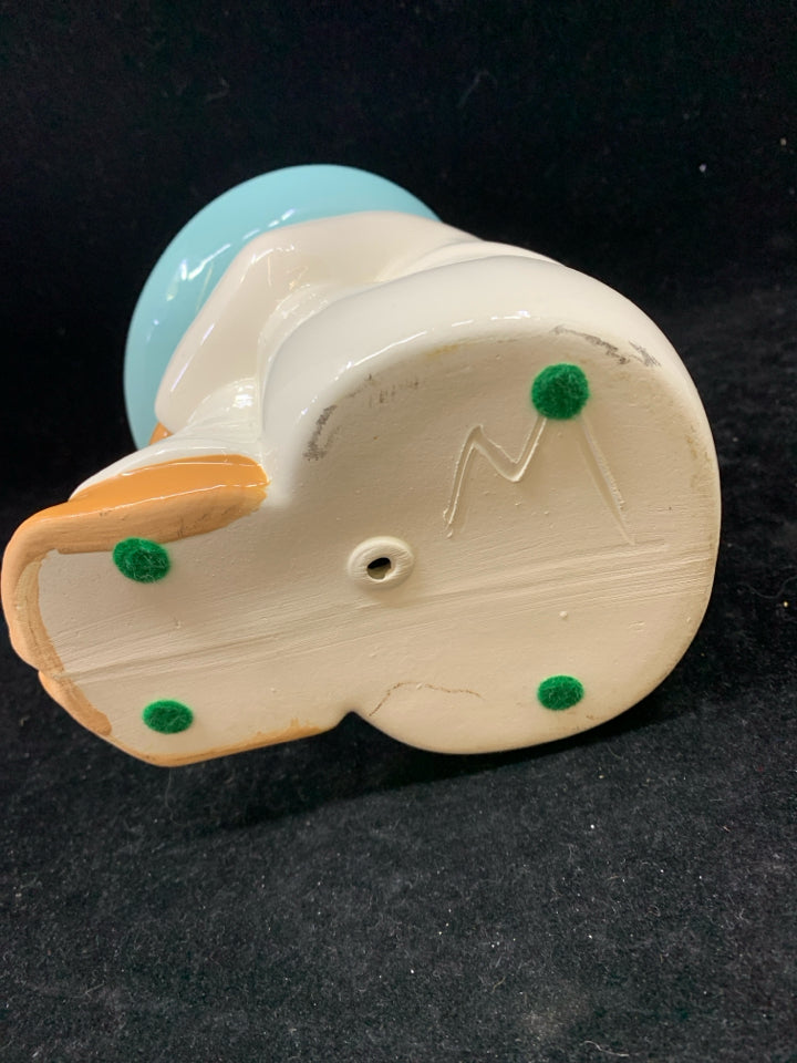 SLEEPING MAN WHITE W/TEAL SOMBRERO.