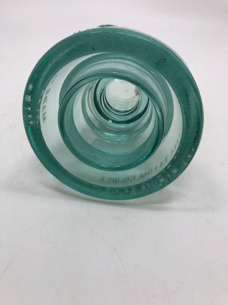VTG WHITALL TATUM NO 1 BLUE GLASS INSULATOR.