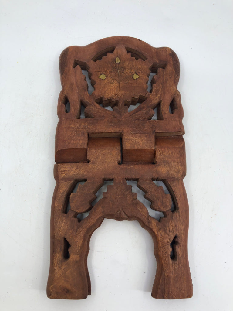 WOOD CARVED FOLDABLE BOOK STAND-BHUTAM.