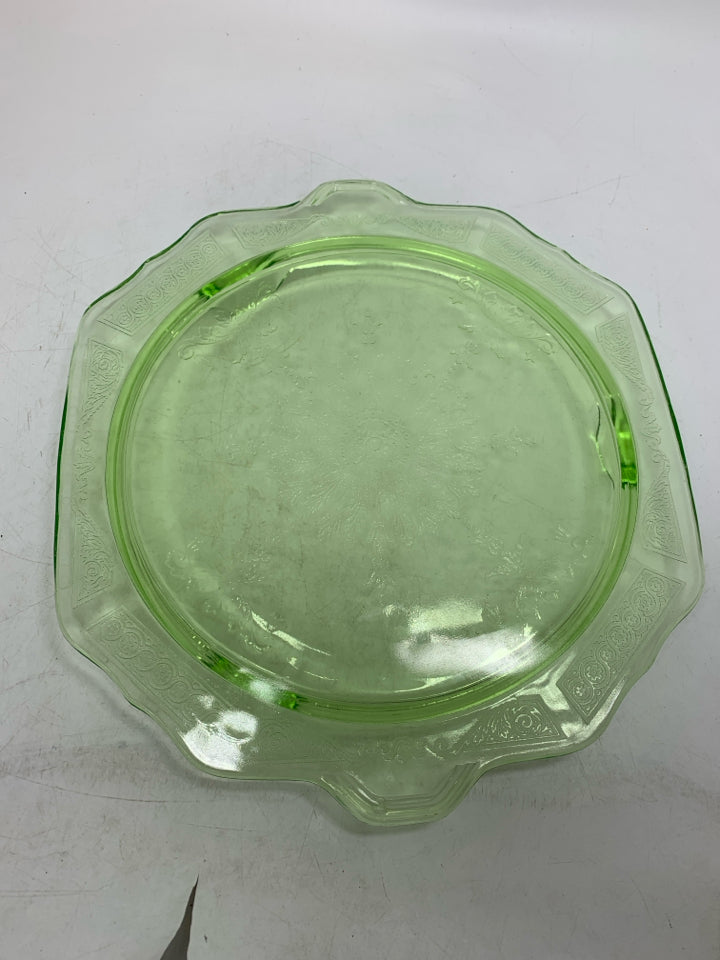 VTG GREEN PRINCESS DEPRESSION GLASS.