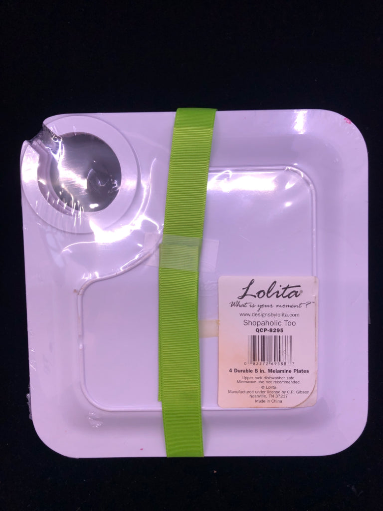 NIP 4 PINK MELAMINE PLATES SHOPPING.