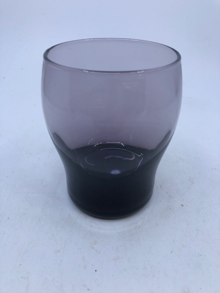 2 SMOKED GLASS SHORT GLASSES.