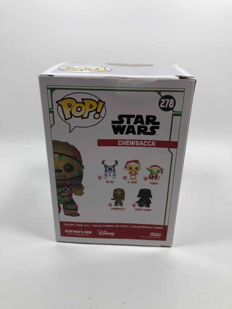 NIB CHRISTMAS CHEWBACCA VADER FUNKO POP #278