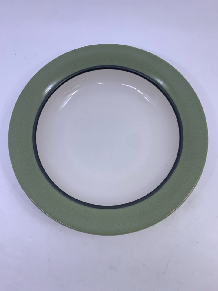 8 FLAT RIM LARGE BOWLS.