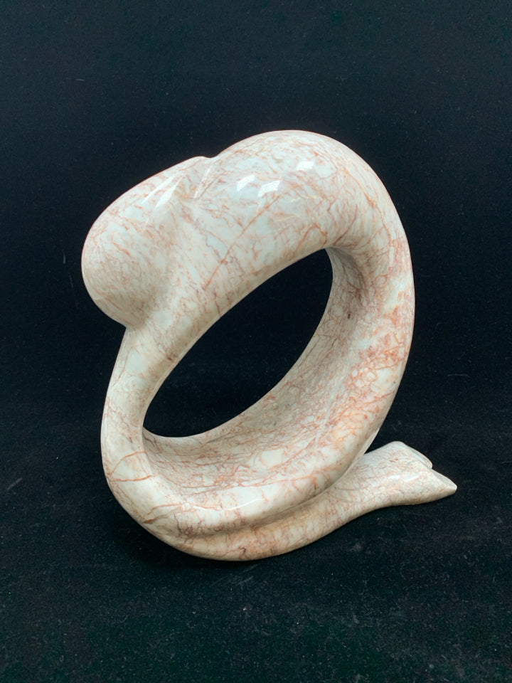 ABSTRACT MARBLE POSE SCULPTURE.