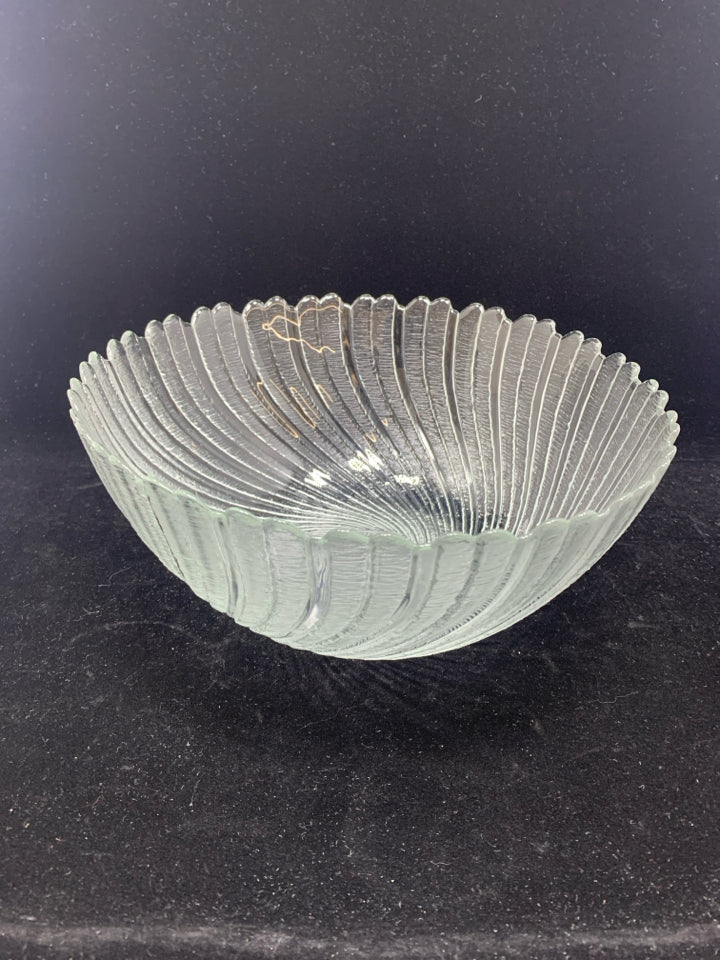 9PC SWIRL GLASS SALAD BOWL W/8 BOWLS.