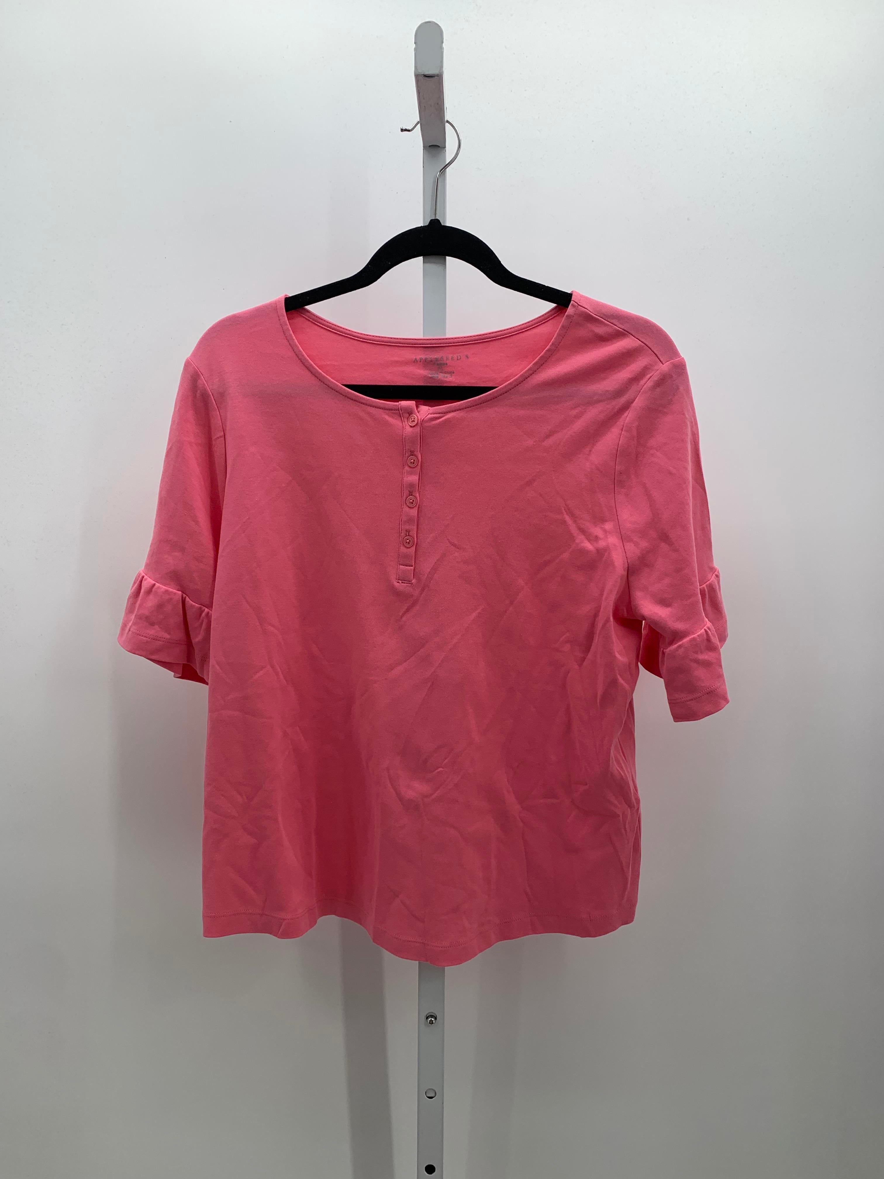 Appleseeds Size Large Petite Petite Short Sleeve Shirt