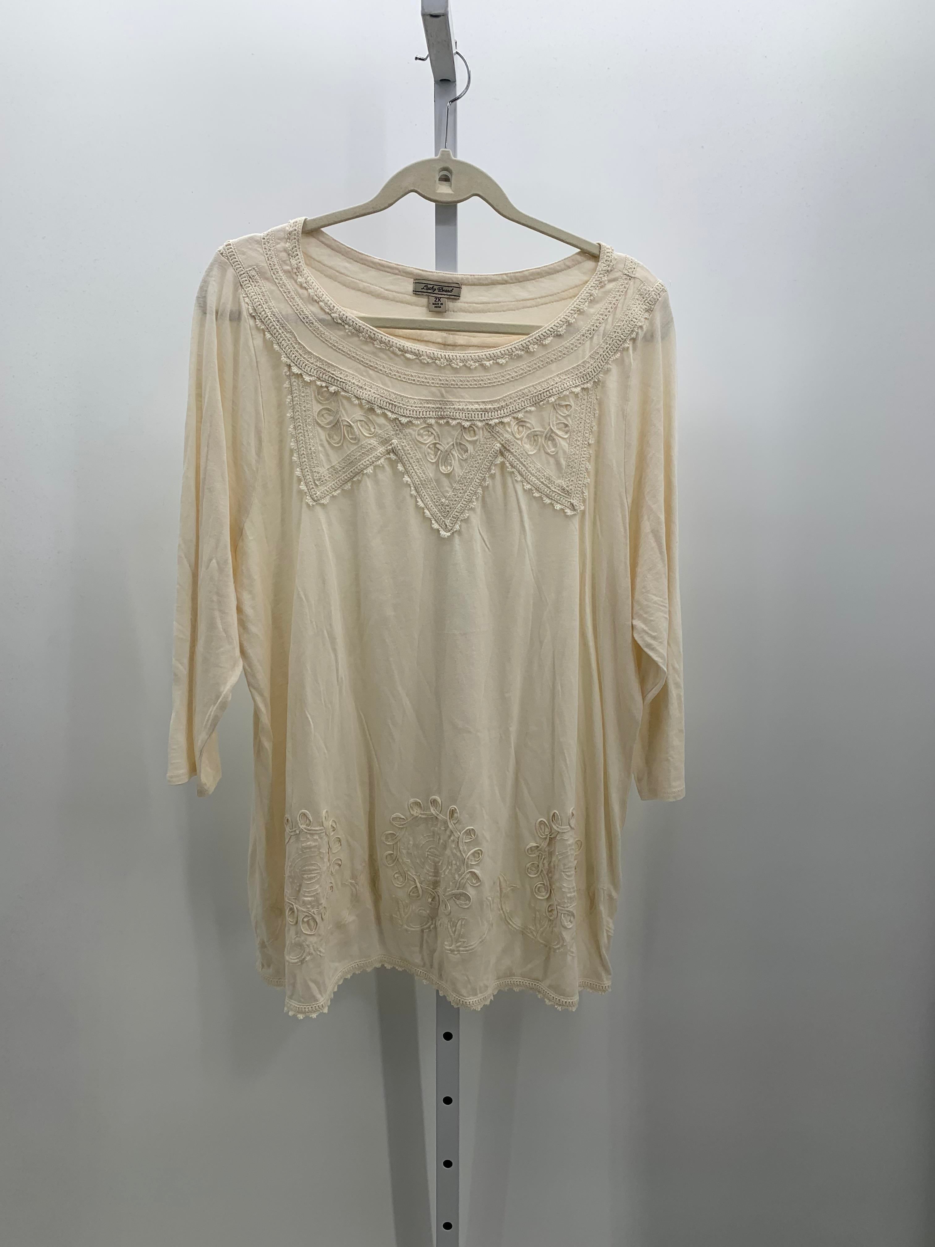 Lucky Brand Size 2X Womens 3/4 Sleeve Shirt