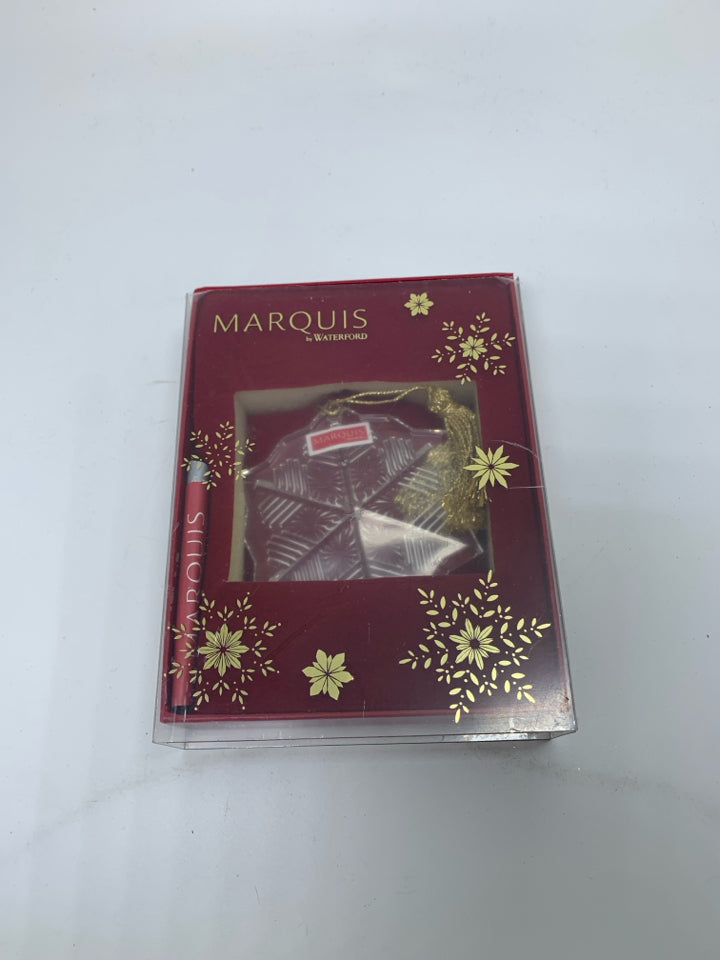 MARQUIS CRYSTAL SNOWFLAKE ORNAMENT IN BOX.