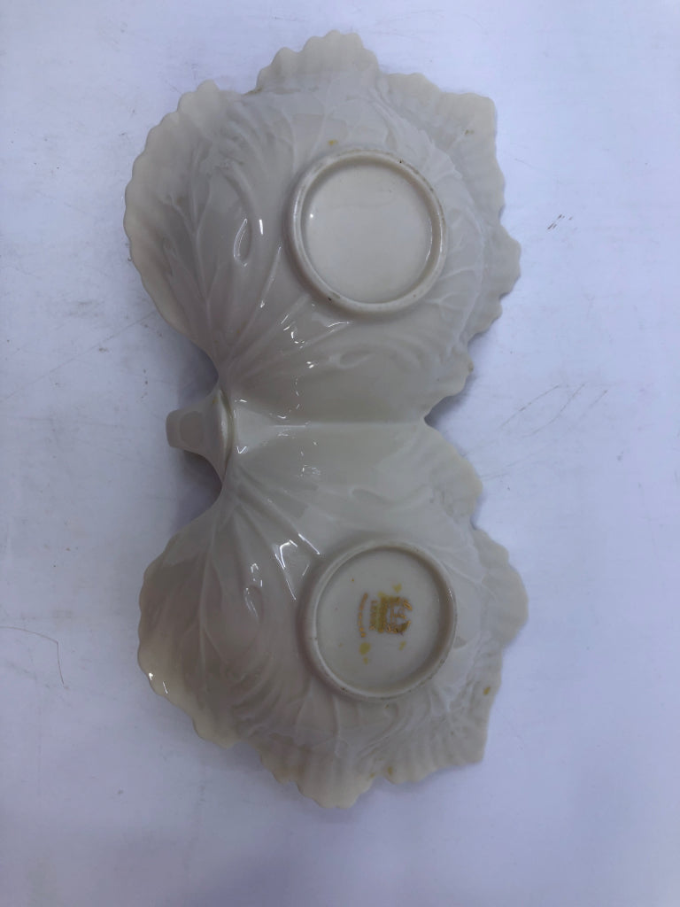 LENOX EMBOSSED LEAF DIVIDED DISH.