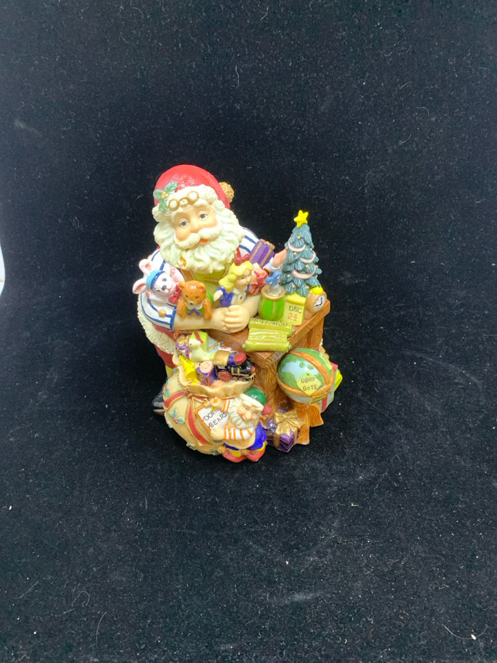MUSICAL SANTA TOYLAND FIGURINE.