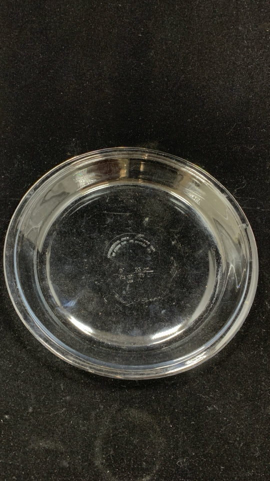 CLEAR GLASS PIE DISH.