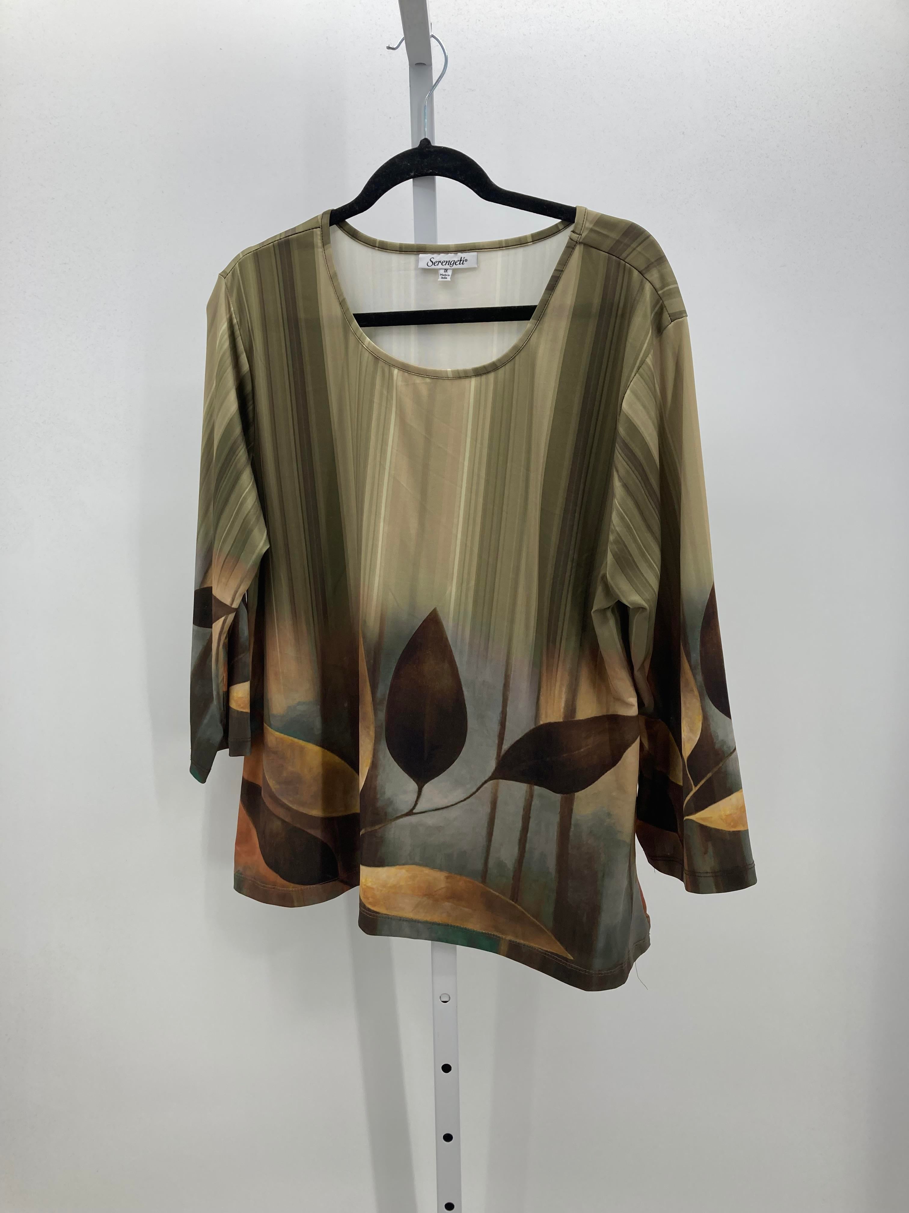 Size 1X Womens 3/4 Sleeve Shirt