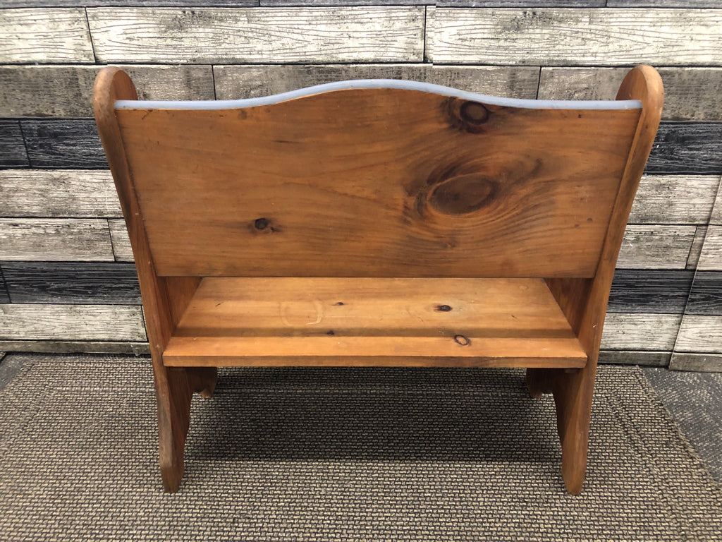 WOOD PAINTED BENCH PLANT STAND/ DOLL BENCH.