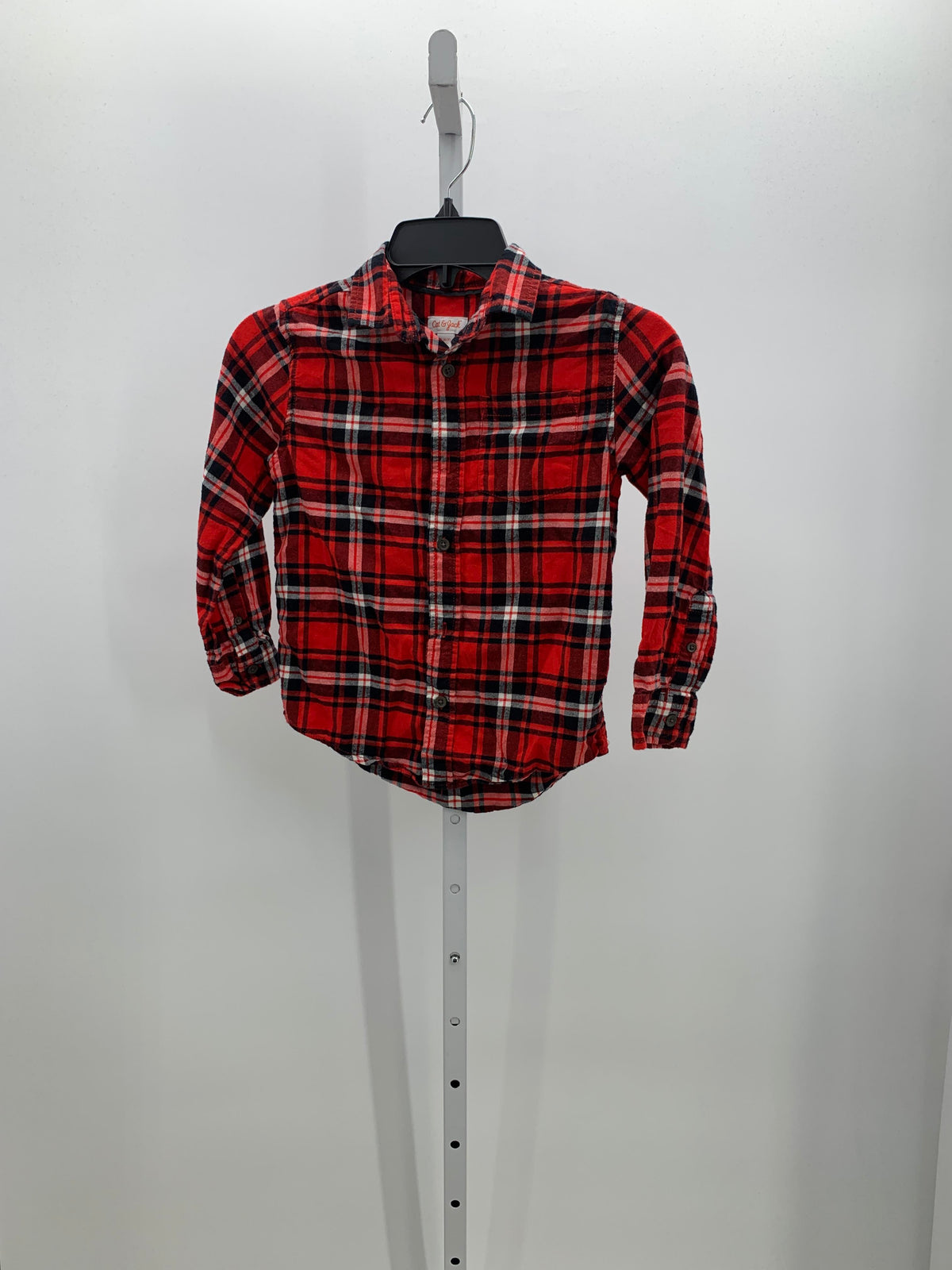 BLK/WHT PLAID BTN DOWN