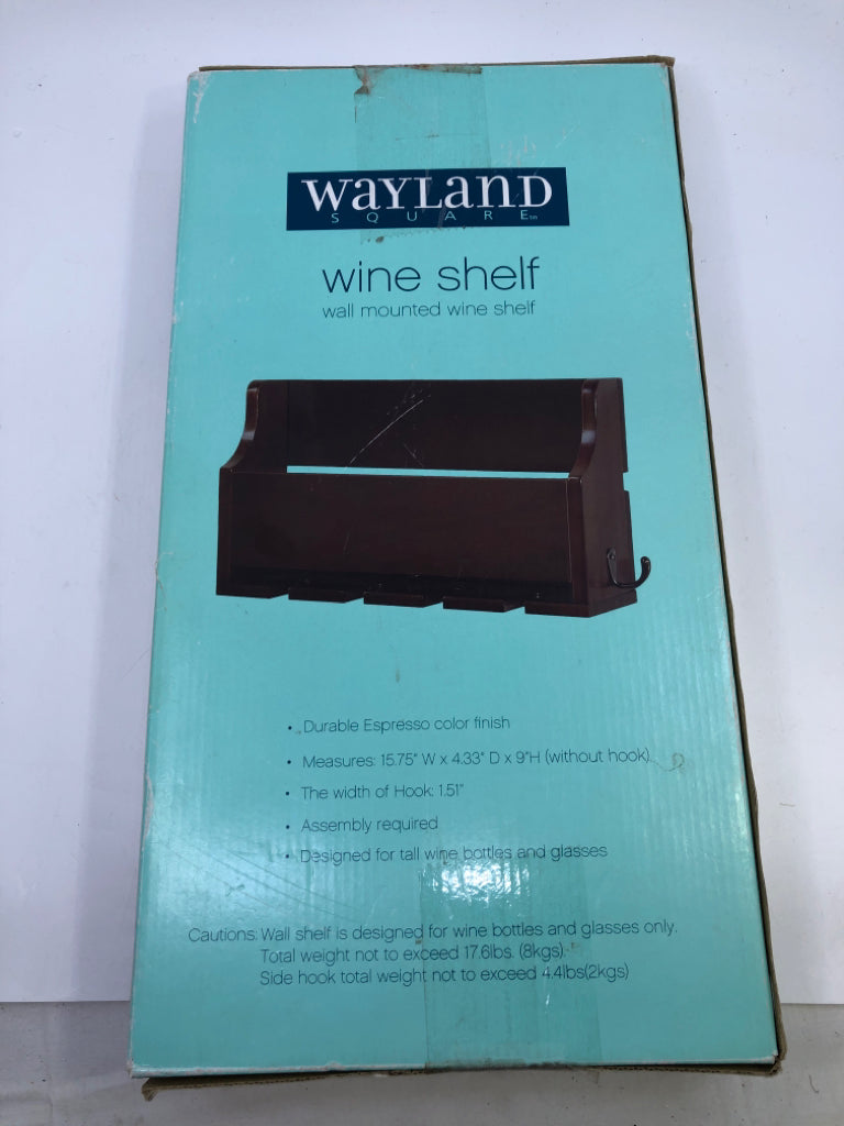 NIB WINE SHELF WAYLAND SQUARE.