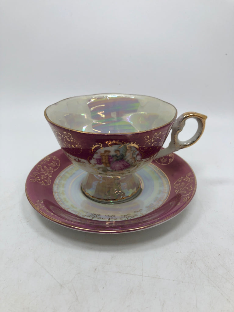 VTG PINK VICTORIAN CUP/SAUCER.