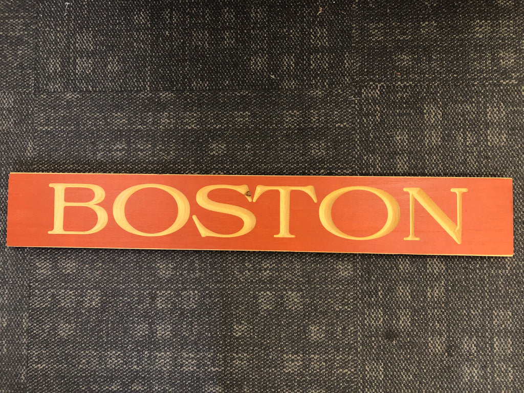 WOOD BOSTON SIGN.