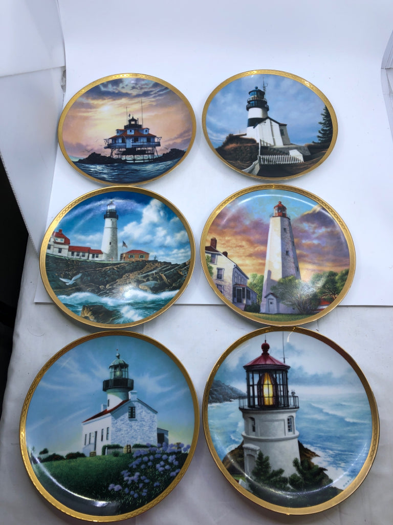 6 VARIOUS LIGHTHOUSE PLATES.