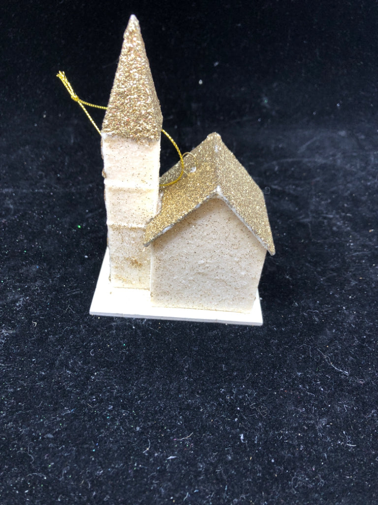 GLITTER CHURCH ORNAMENT.