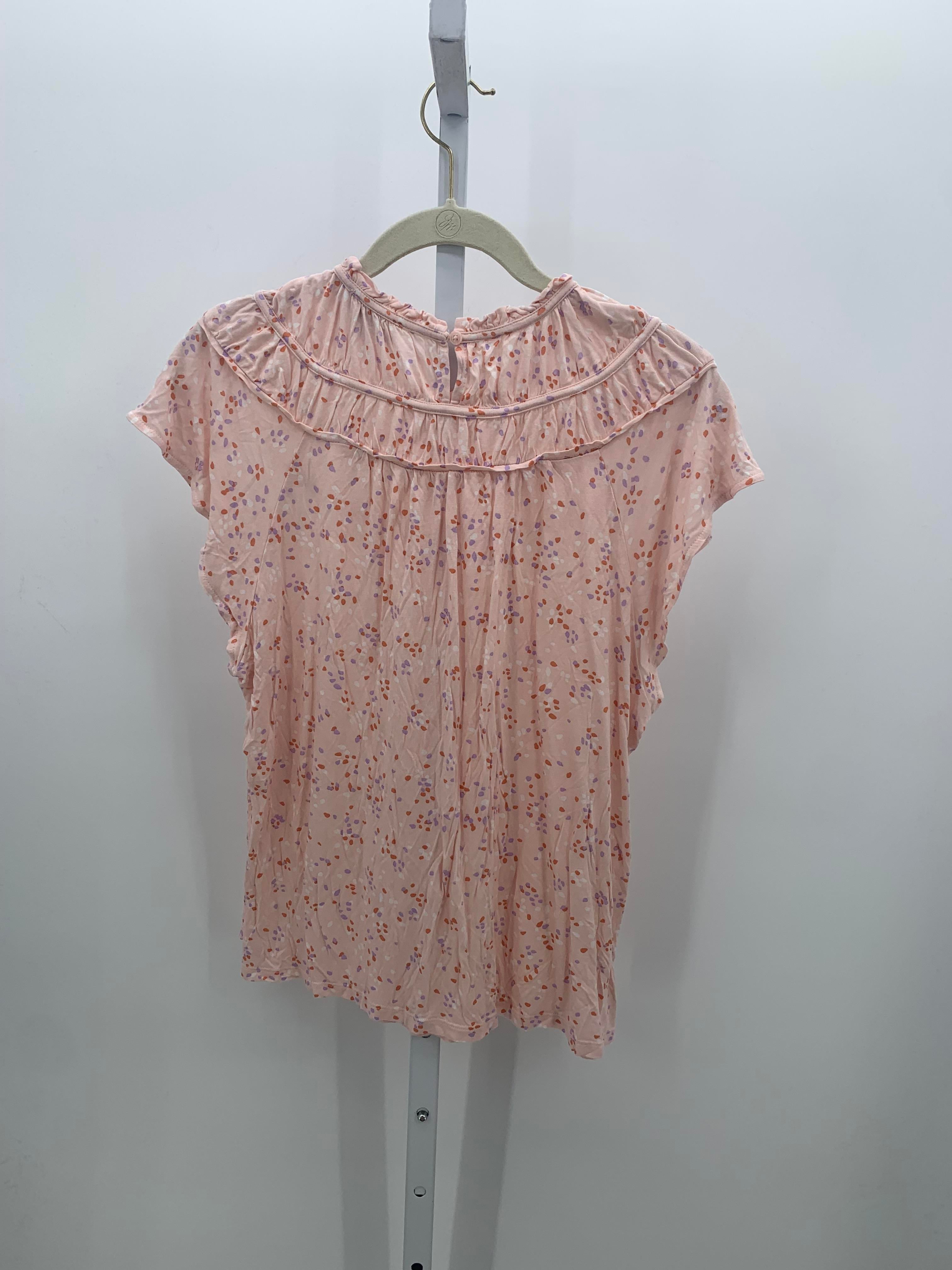 Loft Size Large Misses Short Sleeve Shirt