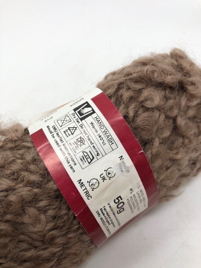 BROWN EMU ASTRAKHAN YARN.