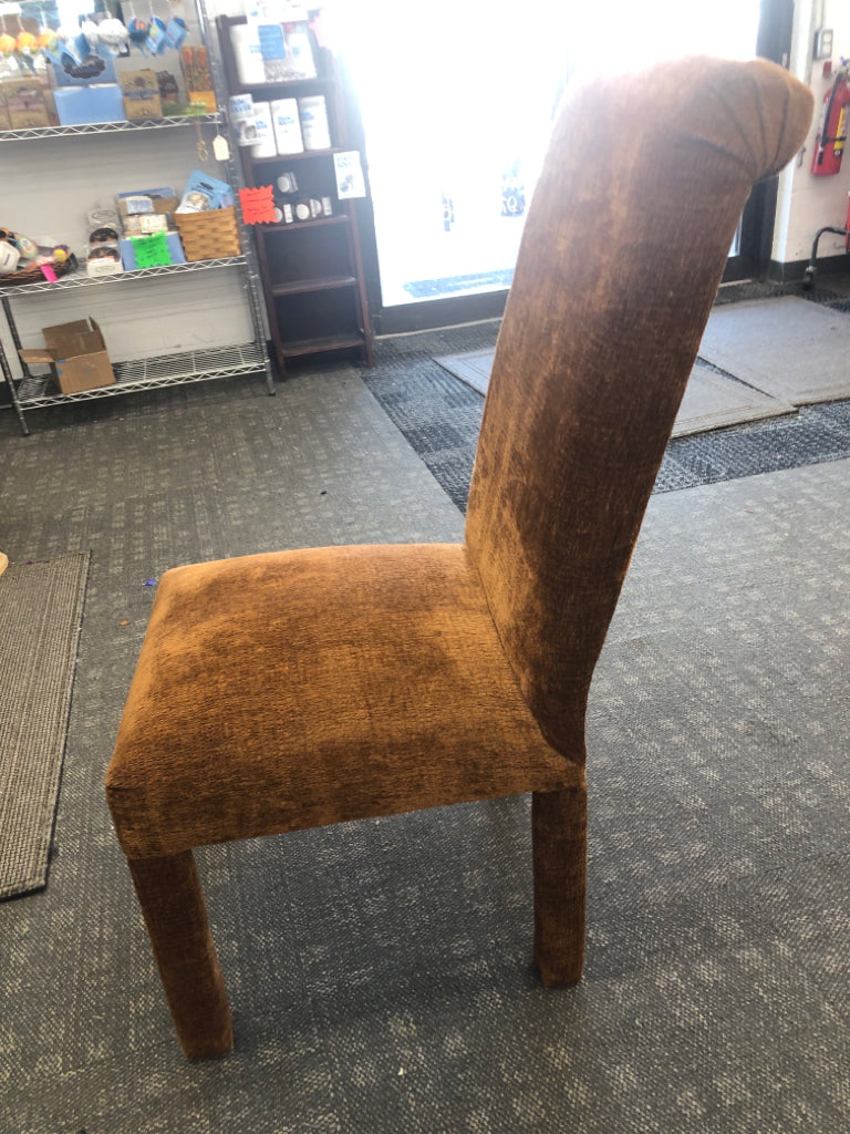 2 BROWN CORDUROY ACCENT CHAIRS.