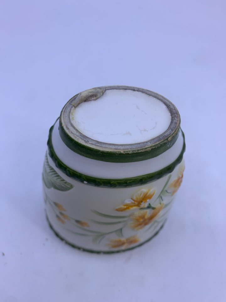 4 TROPICAL FLORAL BATHROOM SET- SOAP DISPENSER, SOAP DISH, TOOTHBRUSH HOLDER, SM