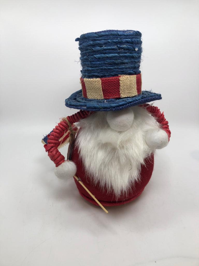 UNCLE SAM GNOME WITH AMERICANA HAT+FLAG.