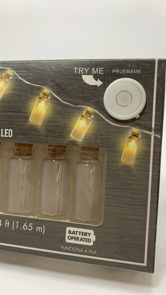 NIB LED GLASS BOTTLE STRING LIGHTS.