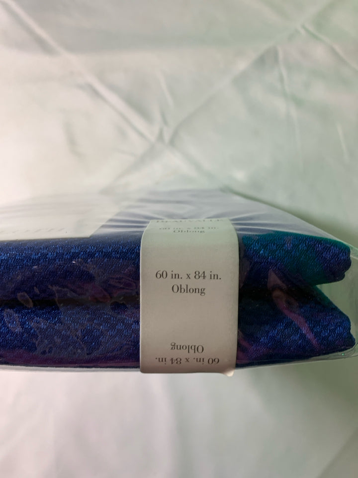 NIP BLUE TABLECLOTH-OBLONG 60" X 84"