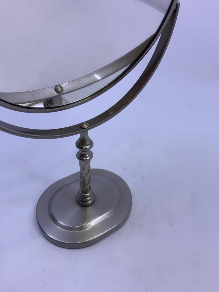 SILVER METAL COUNTER MIRROR.