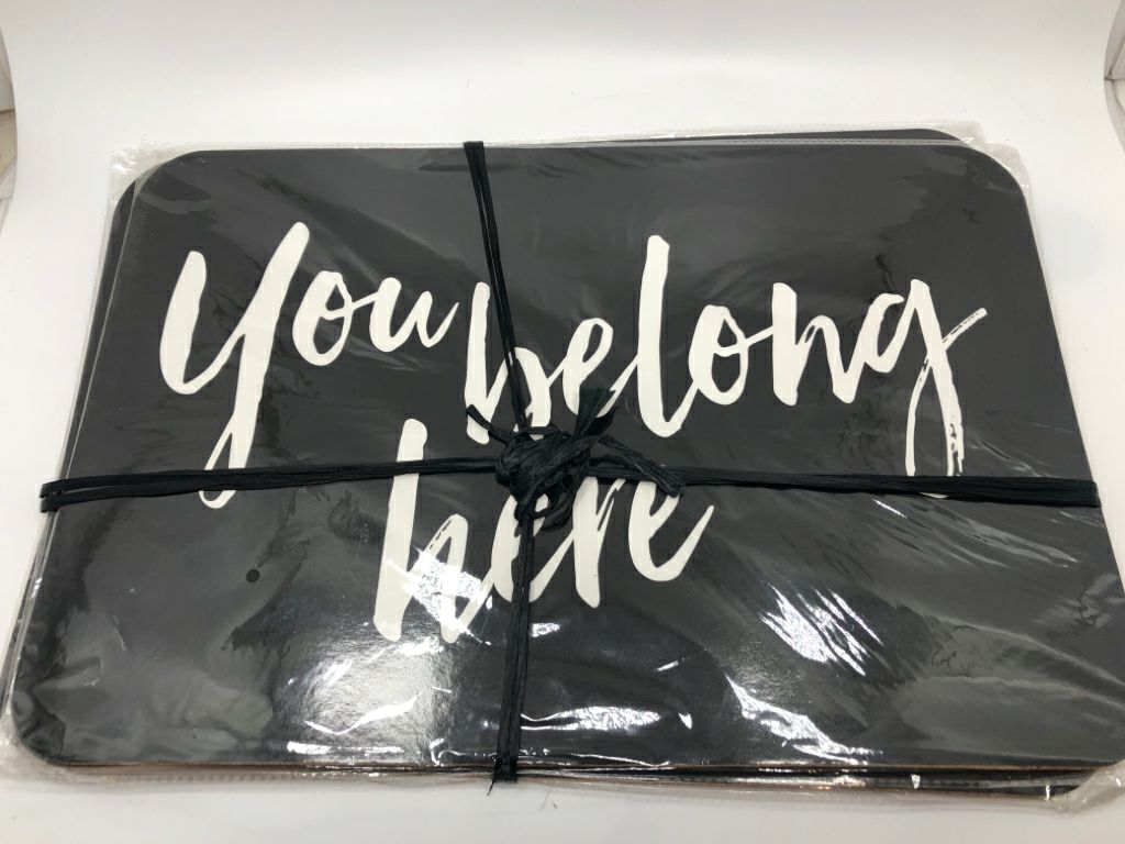 NIP 4PK YOU BELONG HERE CORK PLACEMATS.
