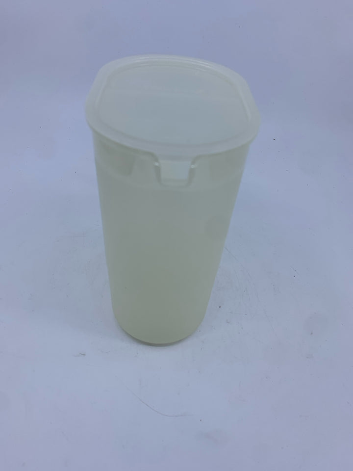 CLEAR TUPPERWARE DISPENSER.