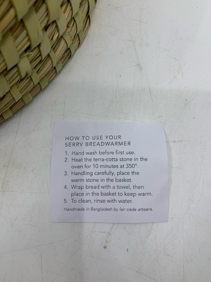 WOVEN BASKET W/ WARMER INSERT EMBOSSED DOVE.