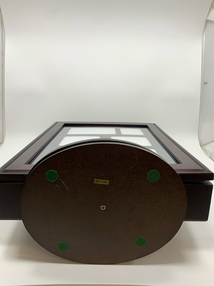 DK WOOD SPINNING JEWELRY BOX W/PHOTO FRAME.