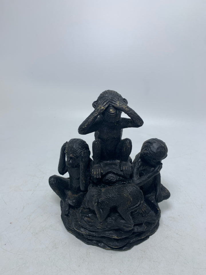 RESIN MONKEYS SPEAK,EAR,SEE NO EVIL.