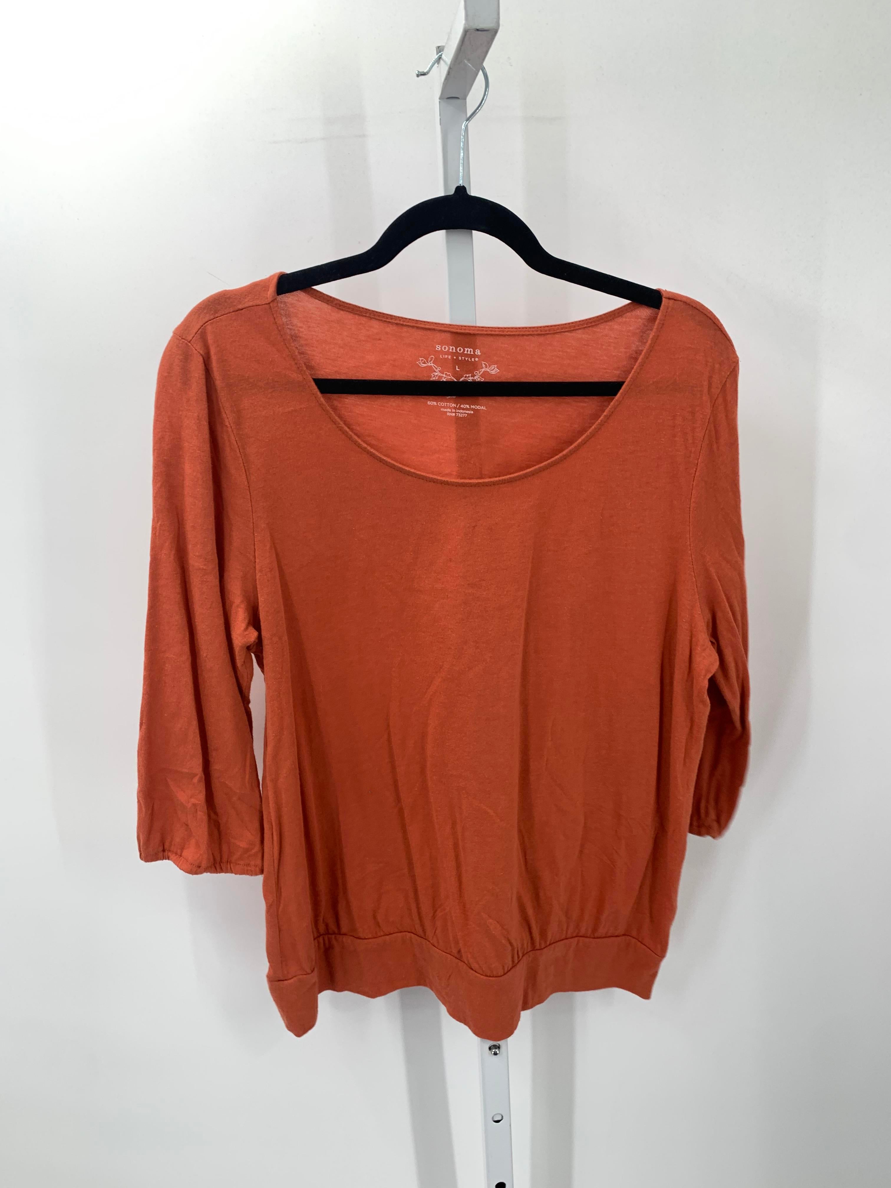 Sonoma Size Large Misses 3/4 Sleeve Shirt