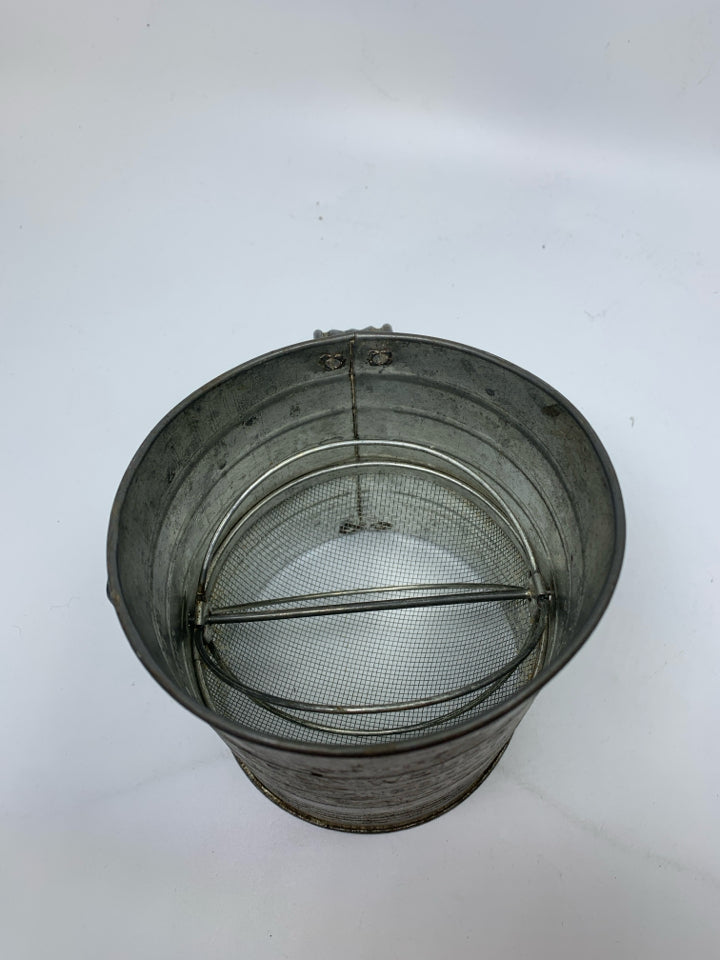 VTG BROMWELL'S GALVANIZED SIFTER.