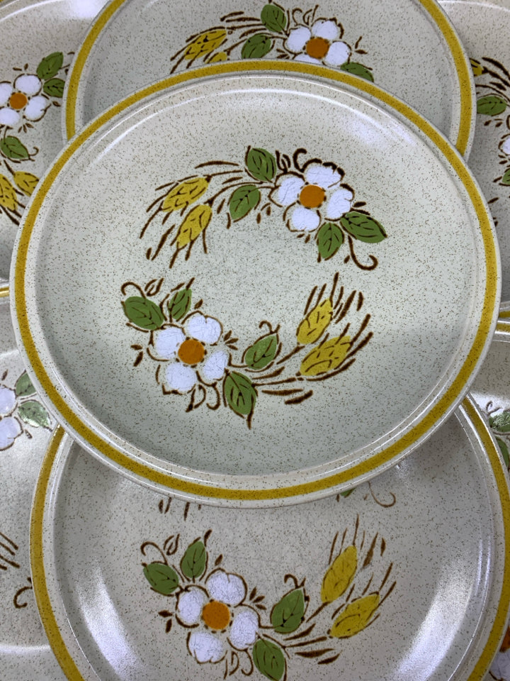 6 HEARTHSIDE GARDEN DESSERT PLATES.