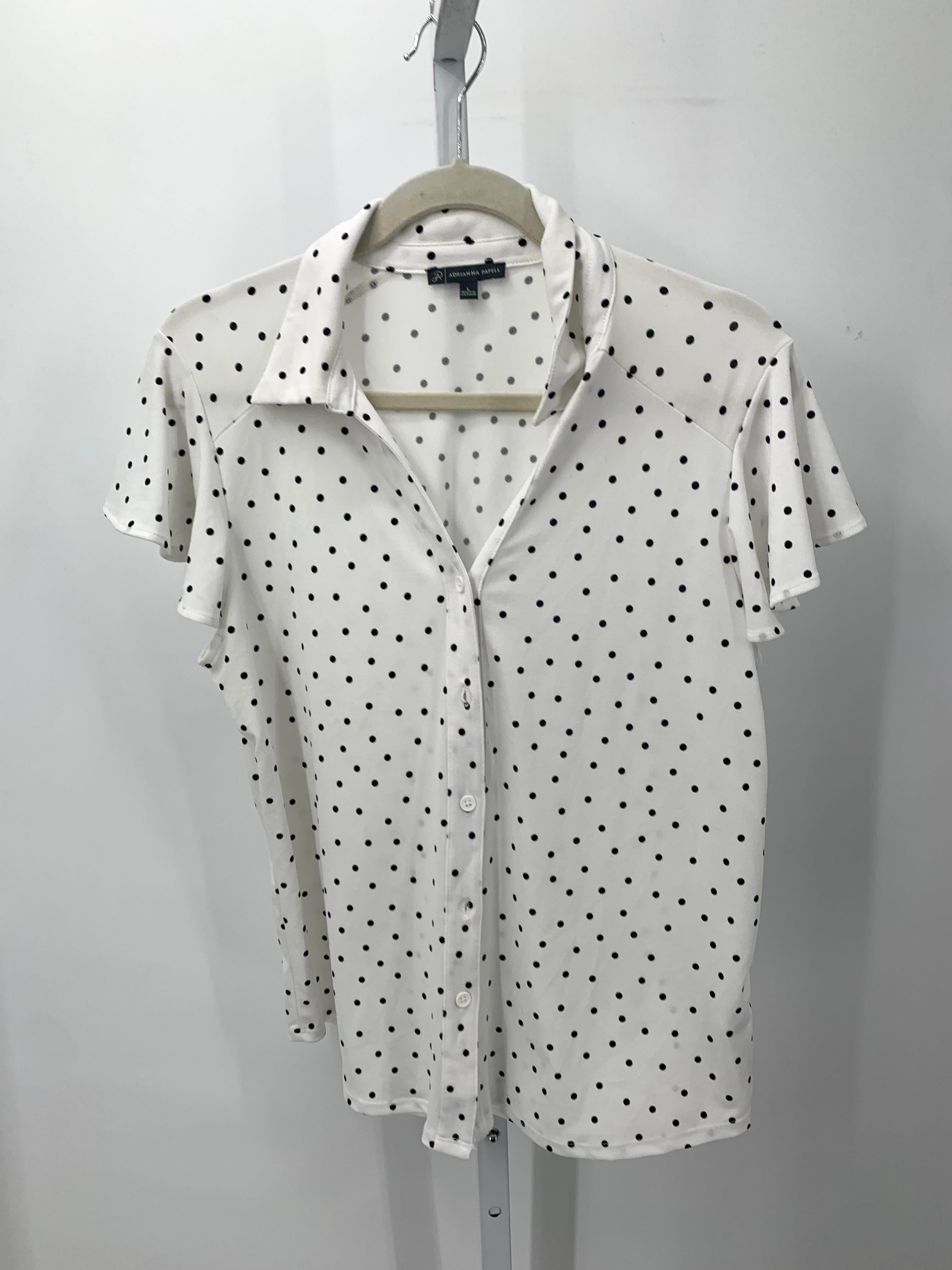 Adrianna Papell Size Large Misses Short Sleeve Shirt