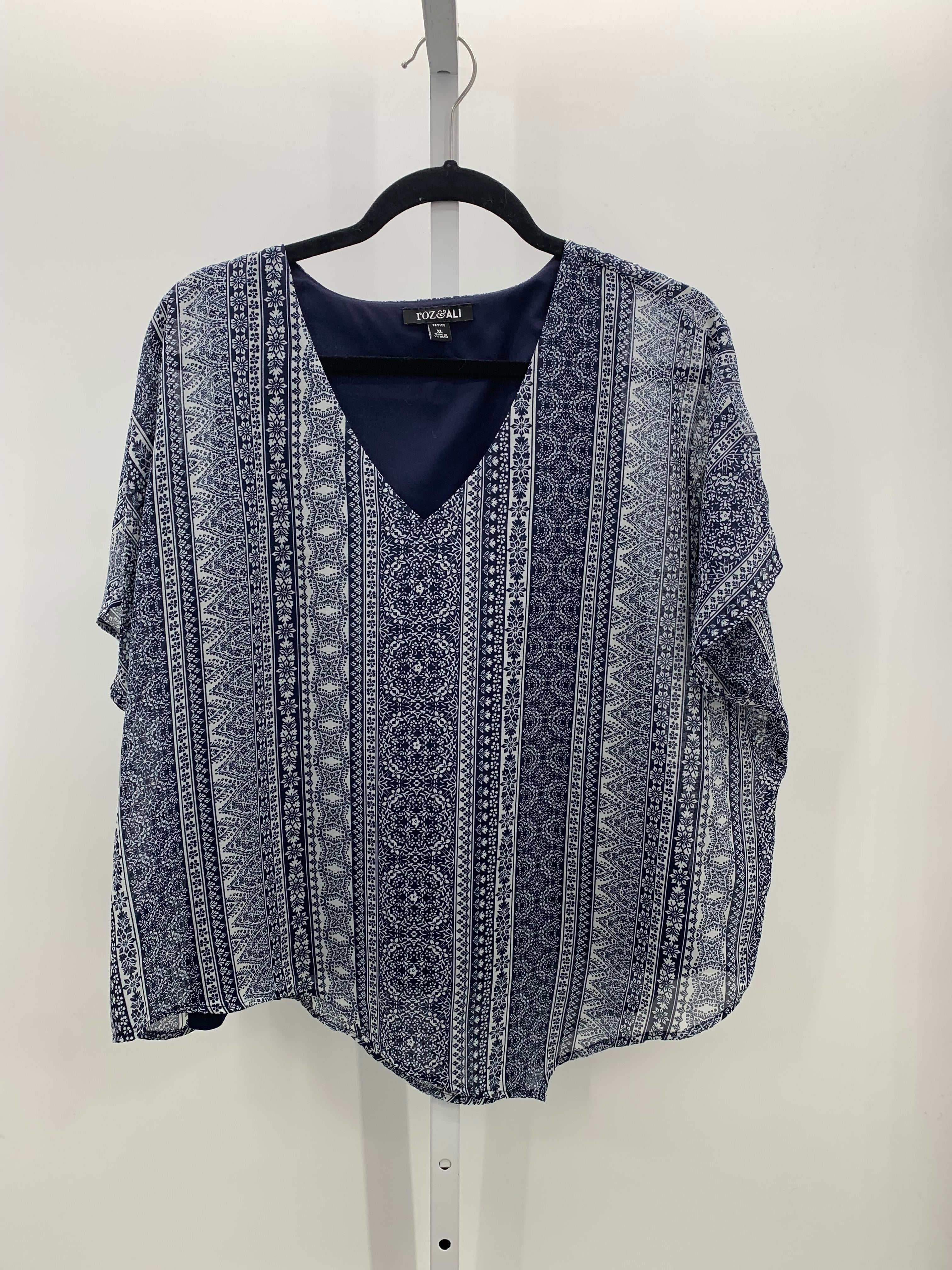 Roz & Ali Size X Large Petite Petite Short Sleeve Shirt