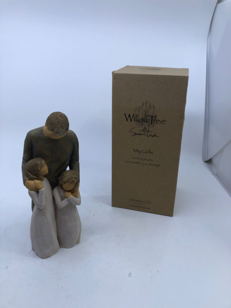 WILLOW TREE MY GIRLS - FATHER WITH GIRLS W BOX.