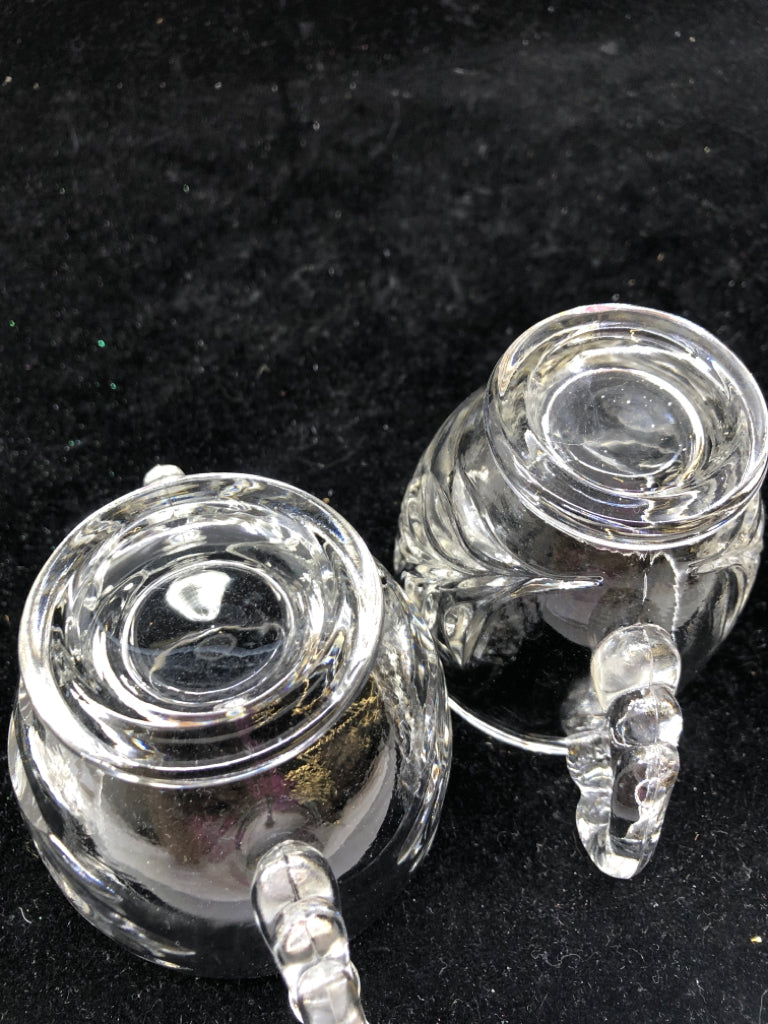 CUT GLASS CREAMER + SUGAR.