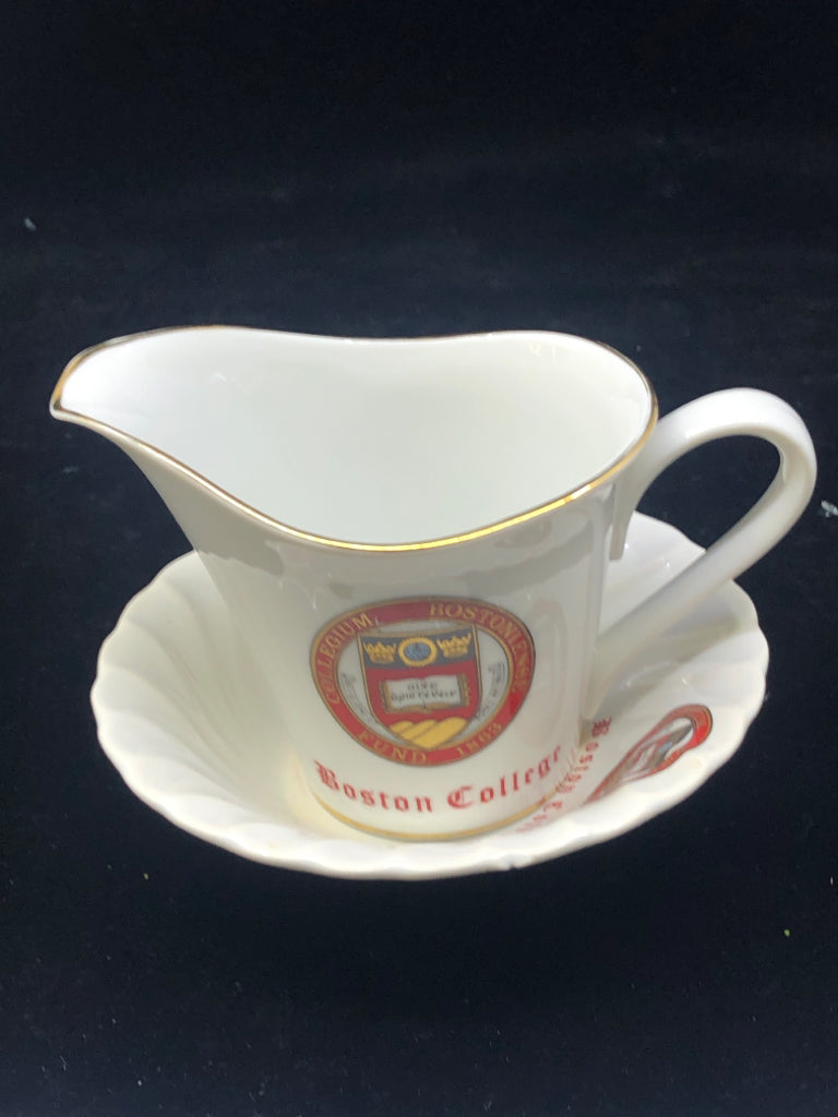 COFFEE CREAMER CUP WIRTH SAUCER BOSTON COLLEGE.